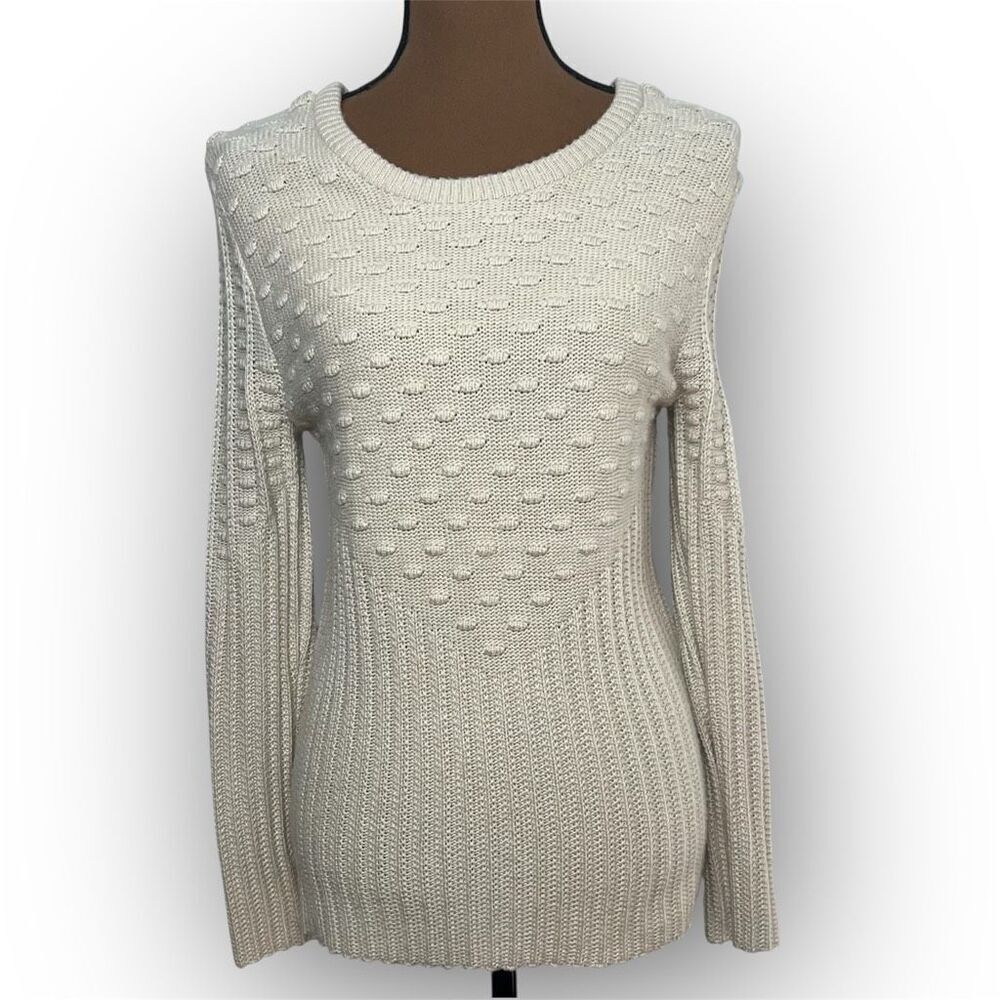 41 Hawthorn Poppi Textured Knit Popcorn Crewneck Sweater Oatmeal Women’s Medium